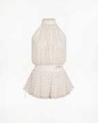 White polka dot mesh dress