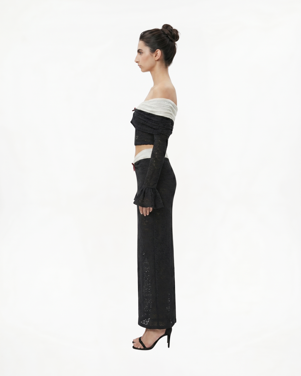 Contrast Lace Off-Shoulder Top