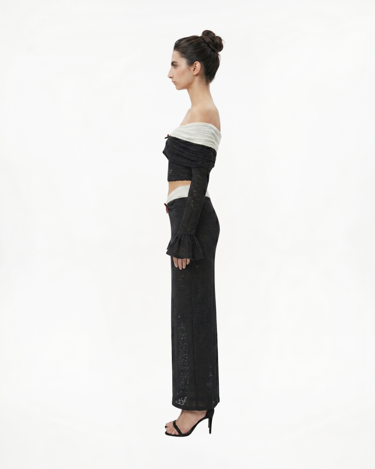 Contrast Lace Off-Shoulder Top