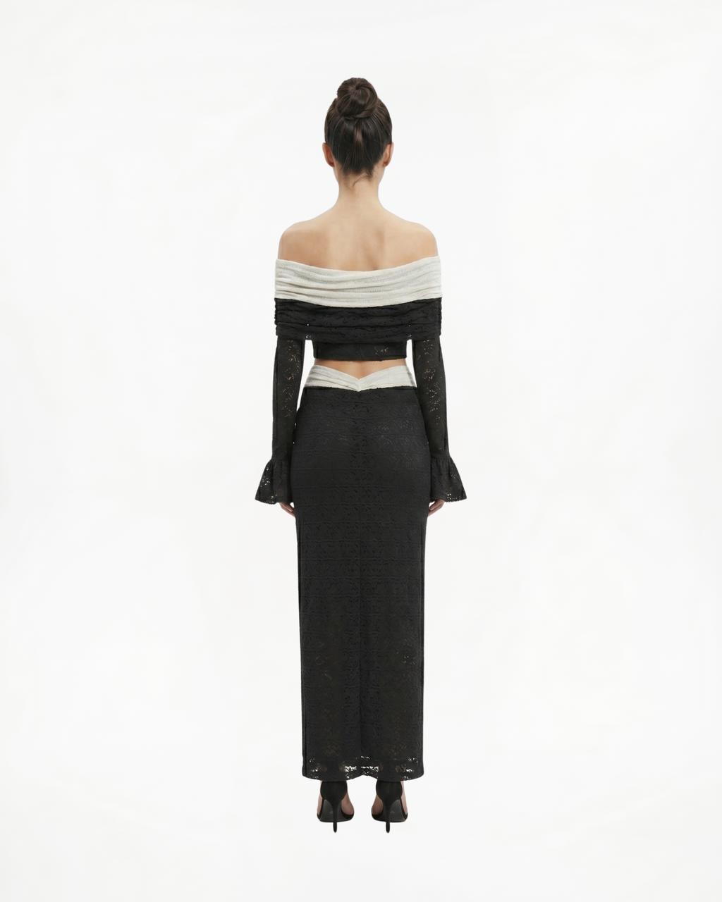 Contrast Lace Off-Shoulder Top