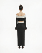 Contrast Lace Off-Shoulder Top