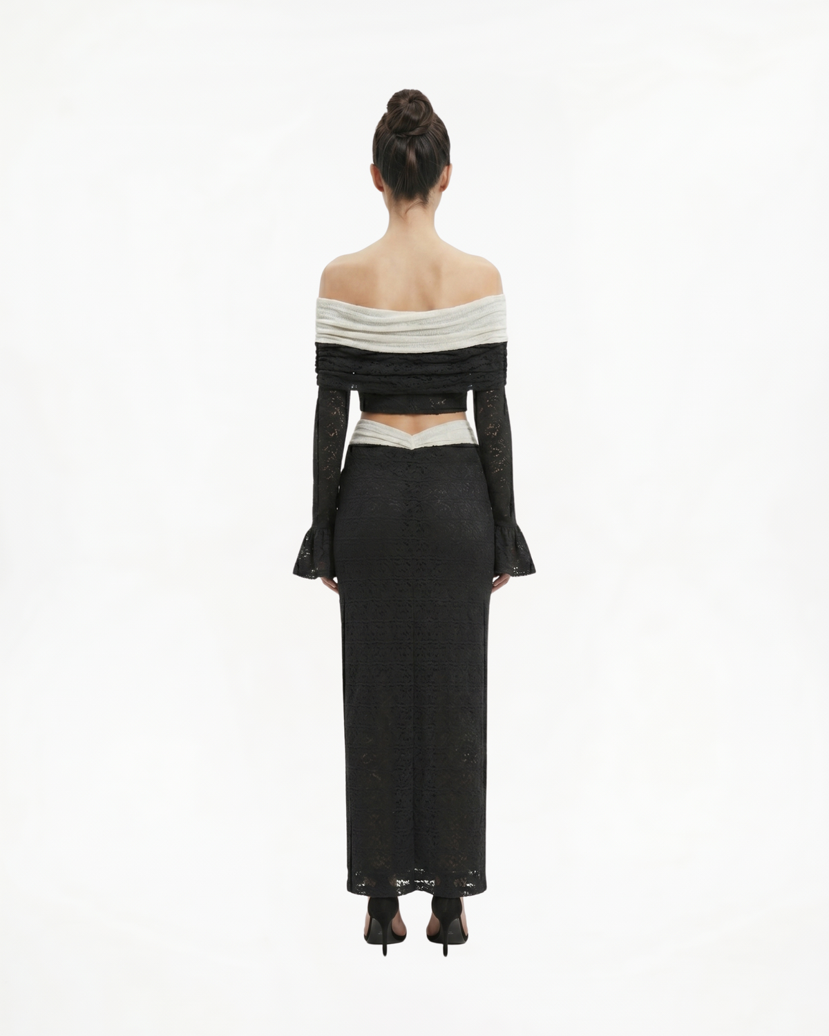 Contrast Lace Off-Shoulder Top