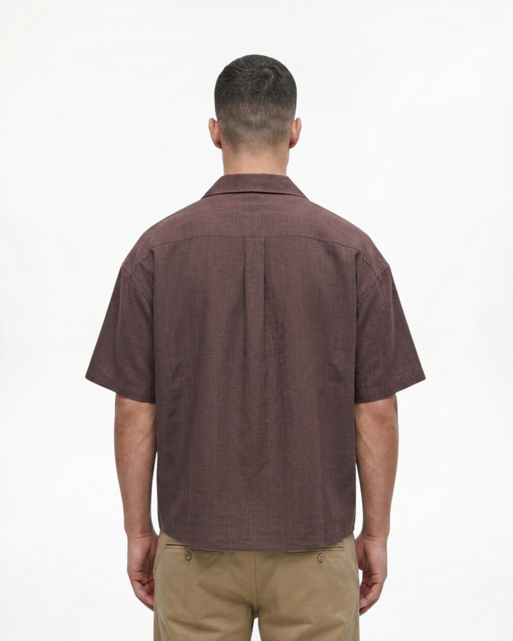 Camisa de lino y algodón con cuello cubano