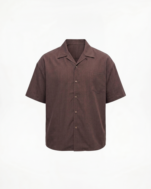 Camisa de lino y algodón con cuello cubano