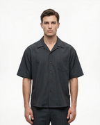 Camisa de lino y algodón con cuello cubano