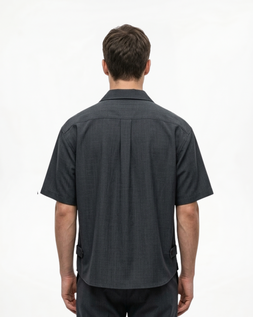 Camisa de lino y algodón con cuello cubano
