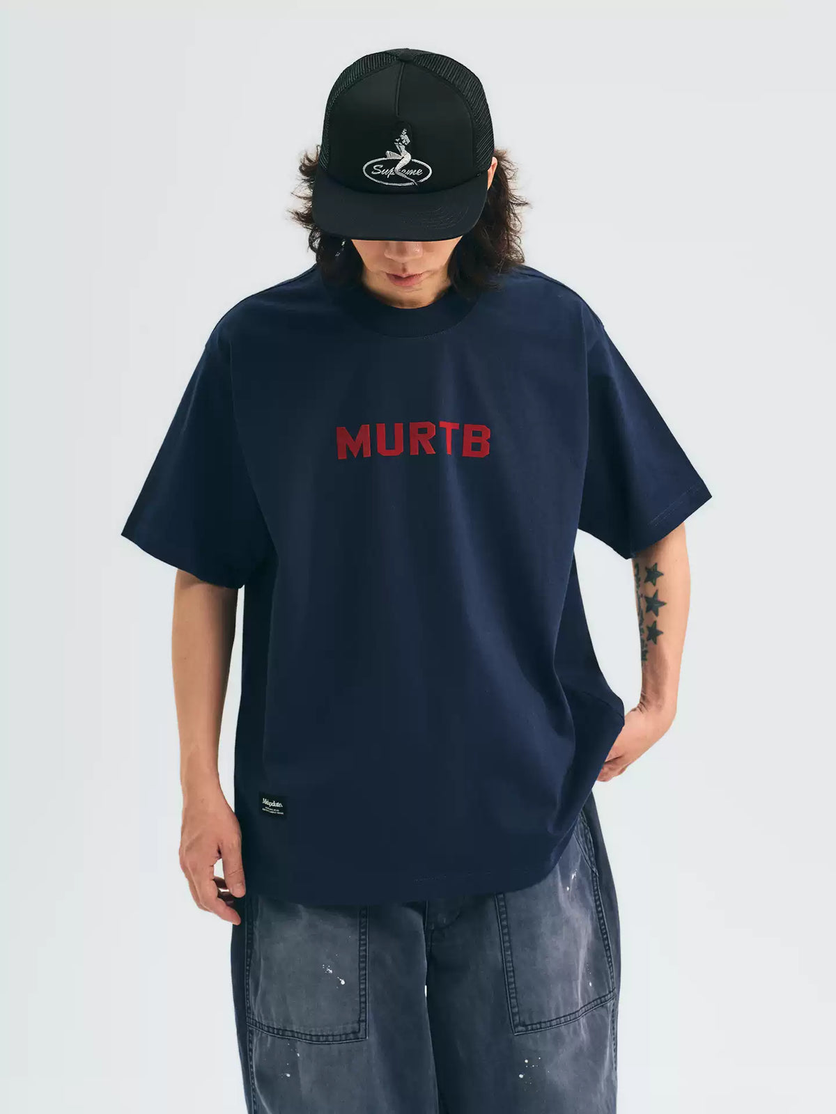 Flocked print commuter T‑shirt